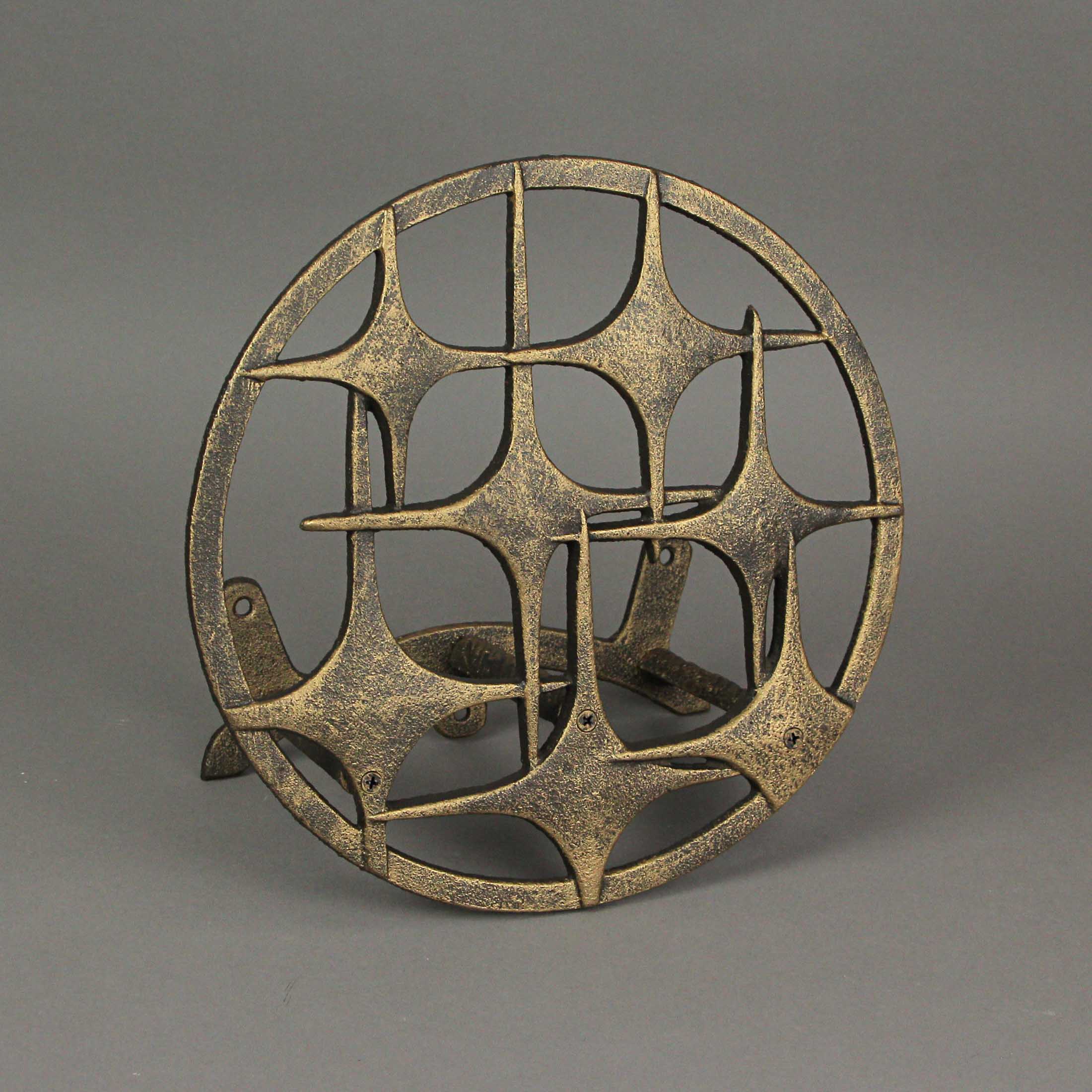 Cast Iron Mid Century Modern Stars Decorative Wall Mounted Garden Hose Holder - Image 4