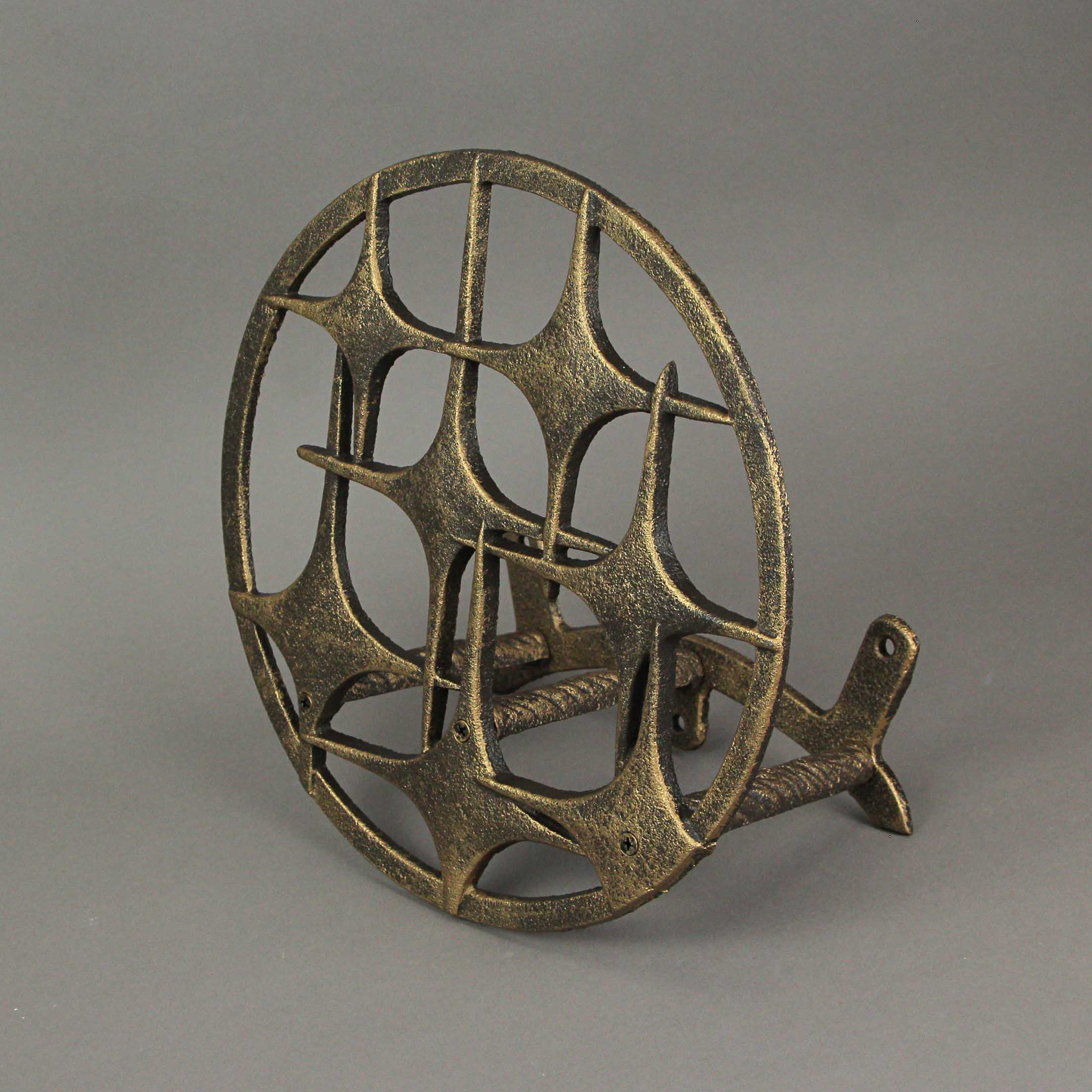 Cast Iron Mid Century Modern Stars Decorative Wall Mounted Garden Hose Holder - Image 5