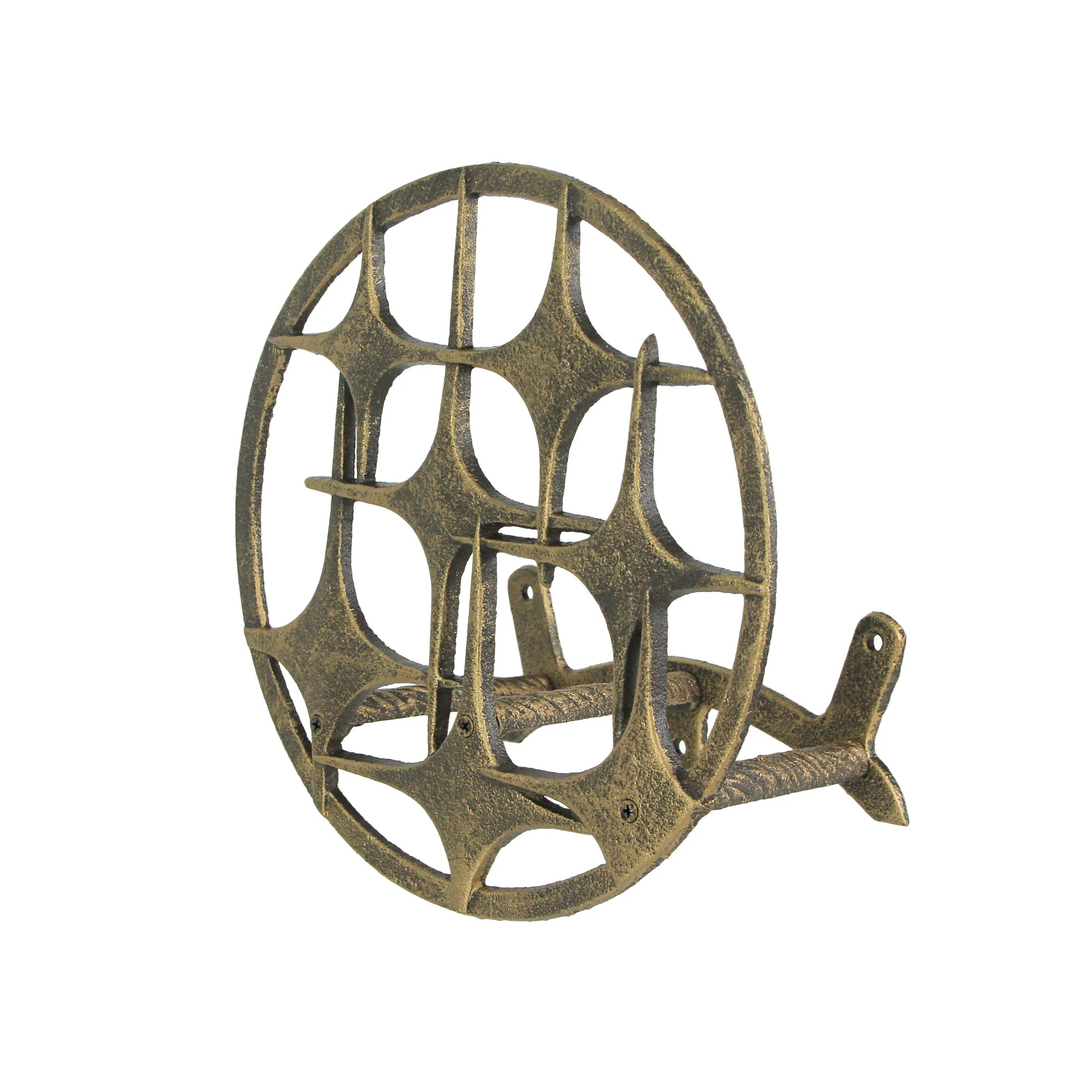 Cast Iron Mid Century Modern Stars Decorative Wall Mounted Garden Hose Holder - Image 6
