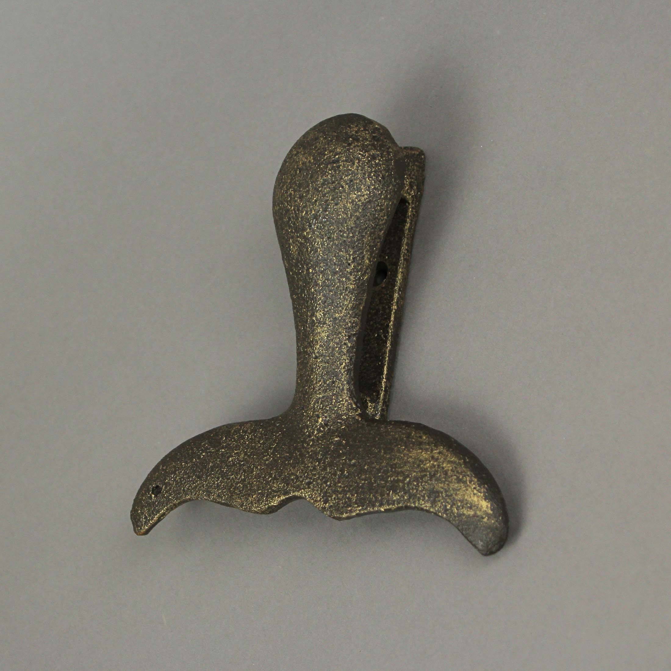 Cast Iron Whale Tail Door Knocker Bronze Decorative Coastal Accent Nautical Decor - Image 4