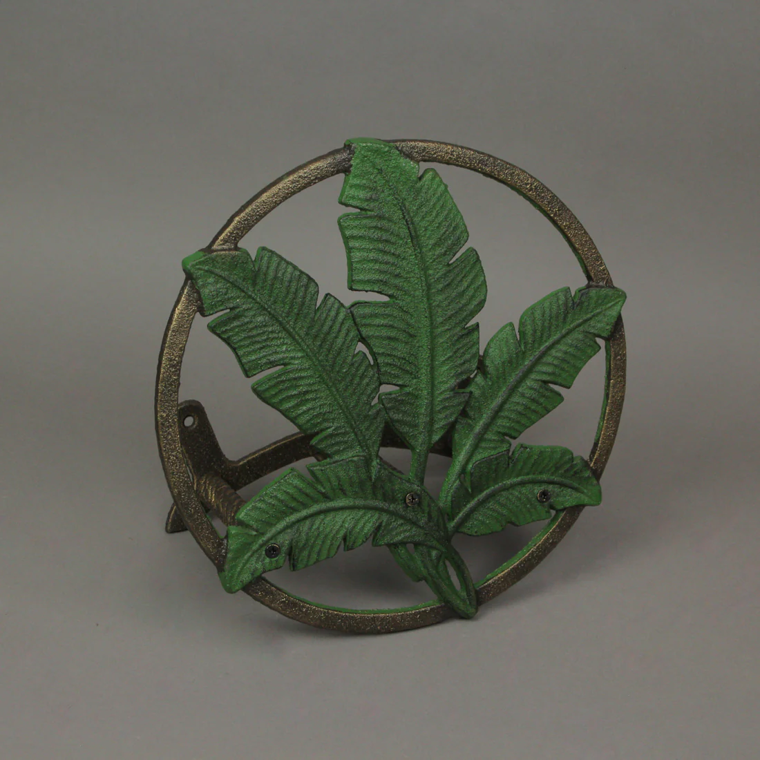 Tropical Leaf Hanging Cast Iron Decorative Wall Mounted Garden Hose Holder - Image 12