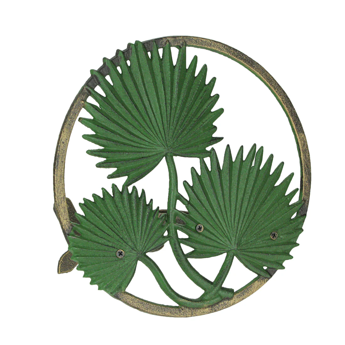 Tropical Leaf Hanging Cast Iron Decorative Wall Mounted Garden Hose Holder - Image 3