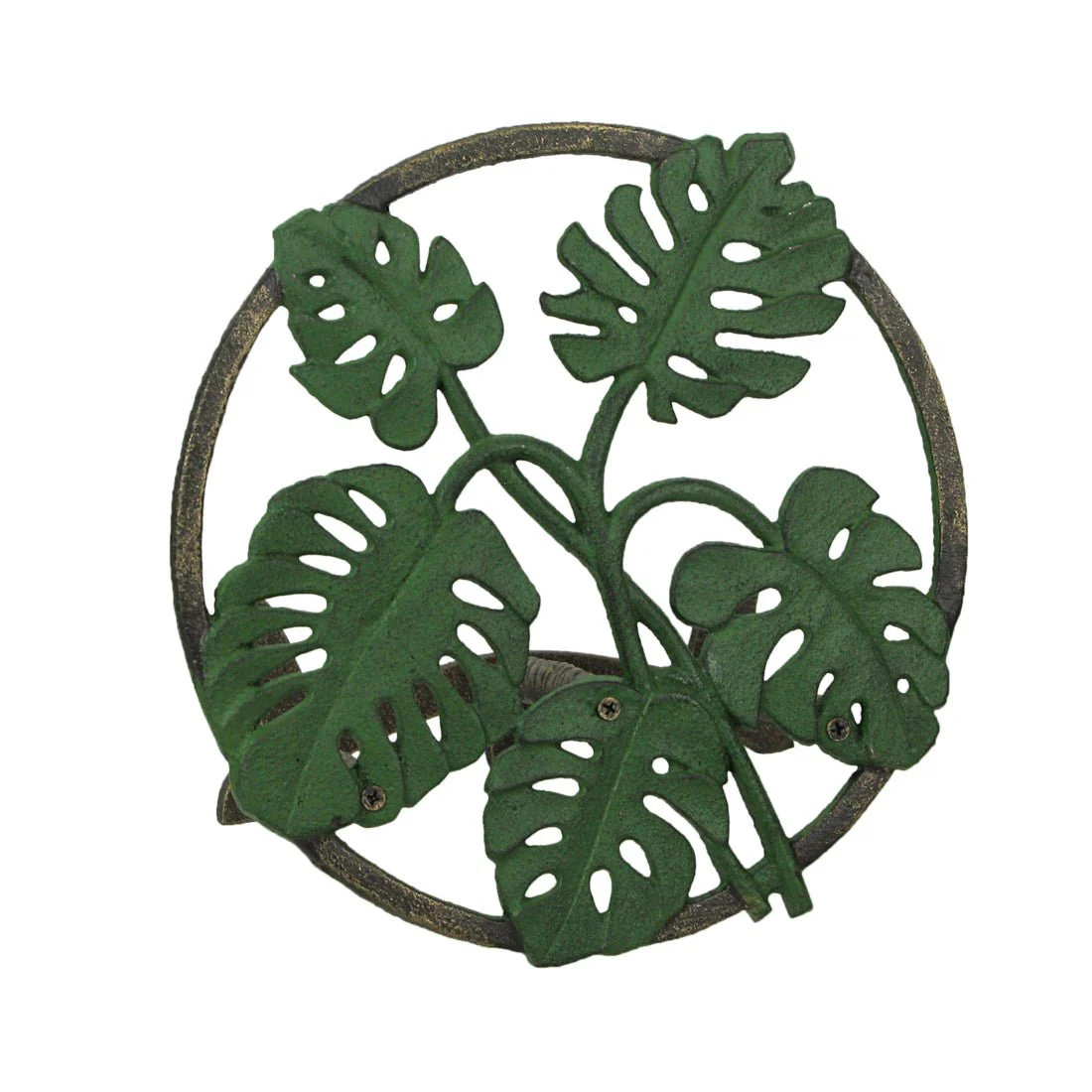 Tropical Leaf Hanging Cast Iron Decorative Wall Mounted Garden Hose Holder - Image 4