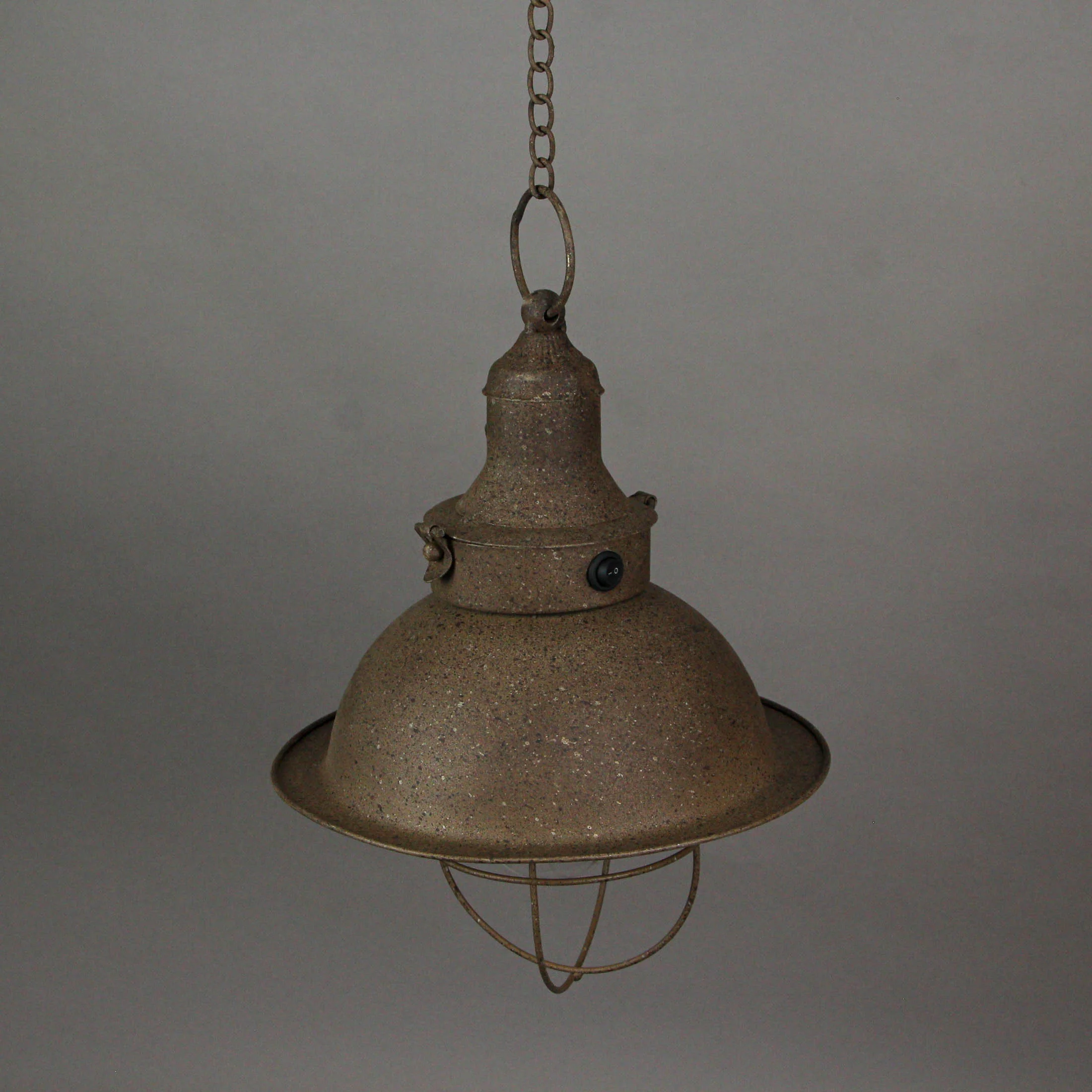 Antique Farmhouse LED Pendant Light Battery Operated with Timer Hanging Accent Lamp - 9 inches Diameter - Dark Brown Finish - Image 3