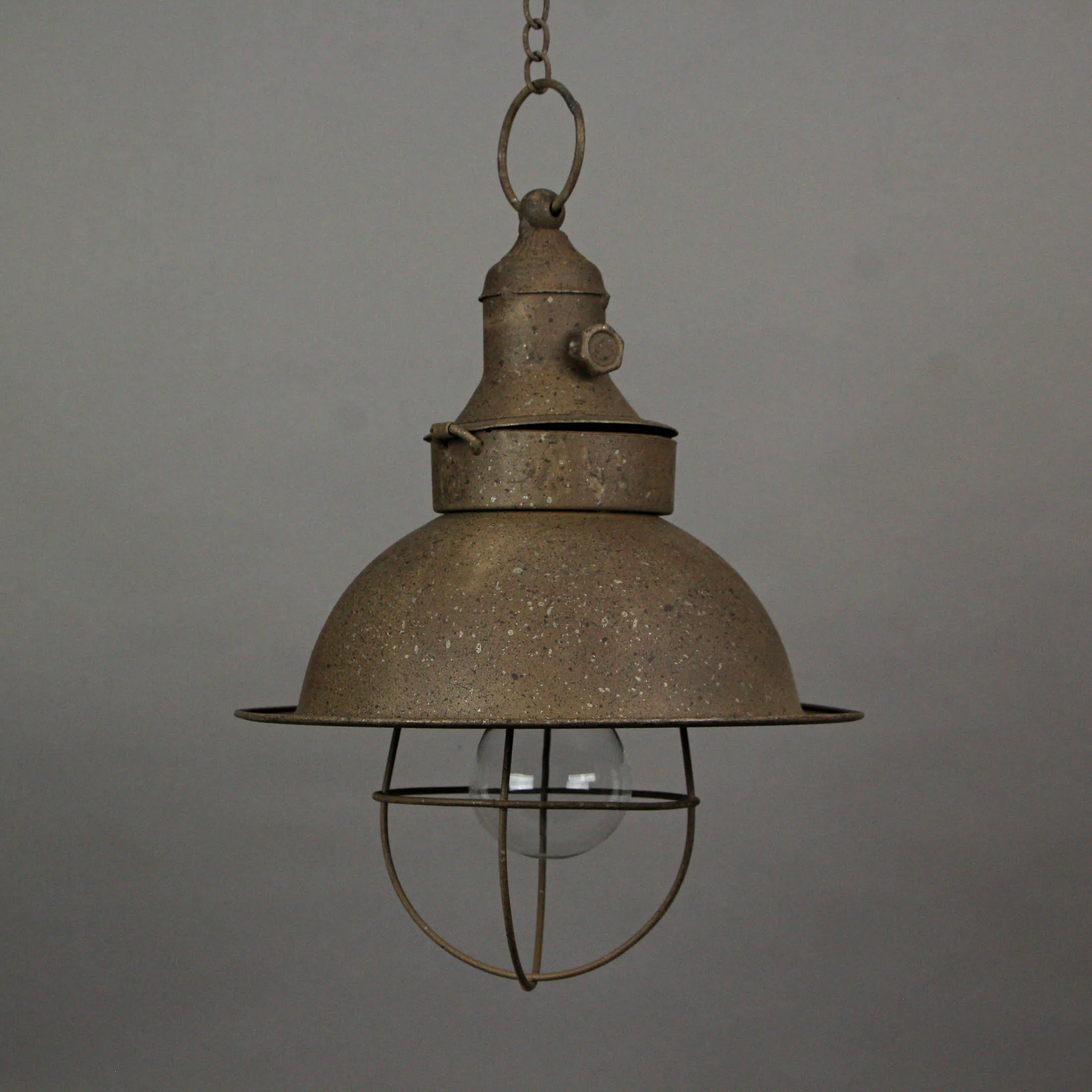 Antique Farmhouse LED Pendant Light Battery Operated with Timer Hanging Accent Lamp - 9 inches Diameter - Dark Brown Finish - Image 4