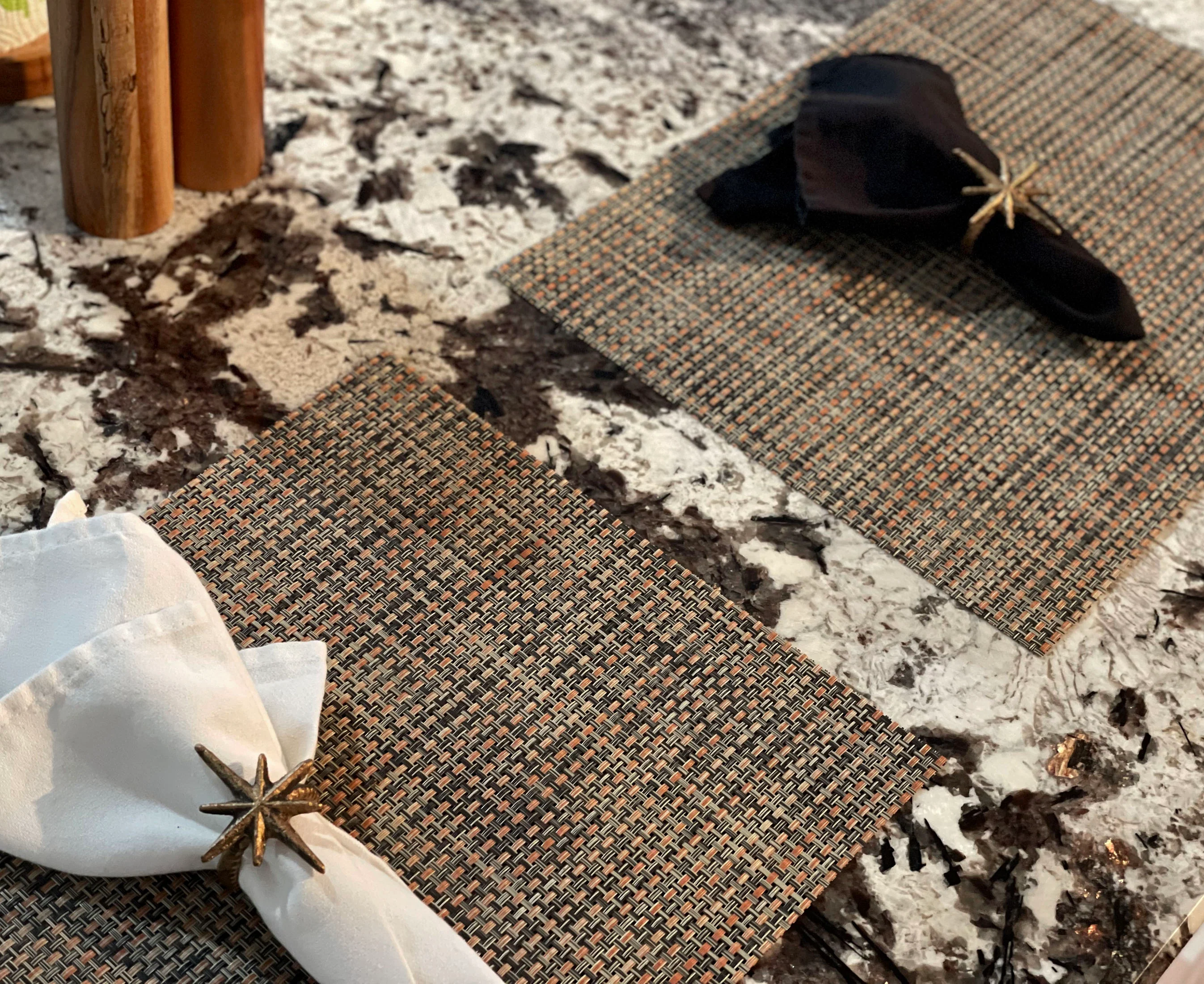 Set of 6 Gold Cast Iron Mid Century Modern Starburst Napkin Rings Dining Decor - Image 5