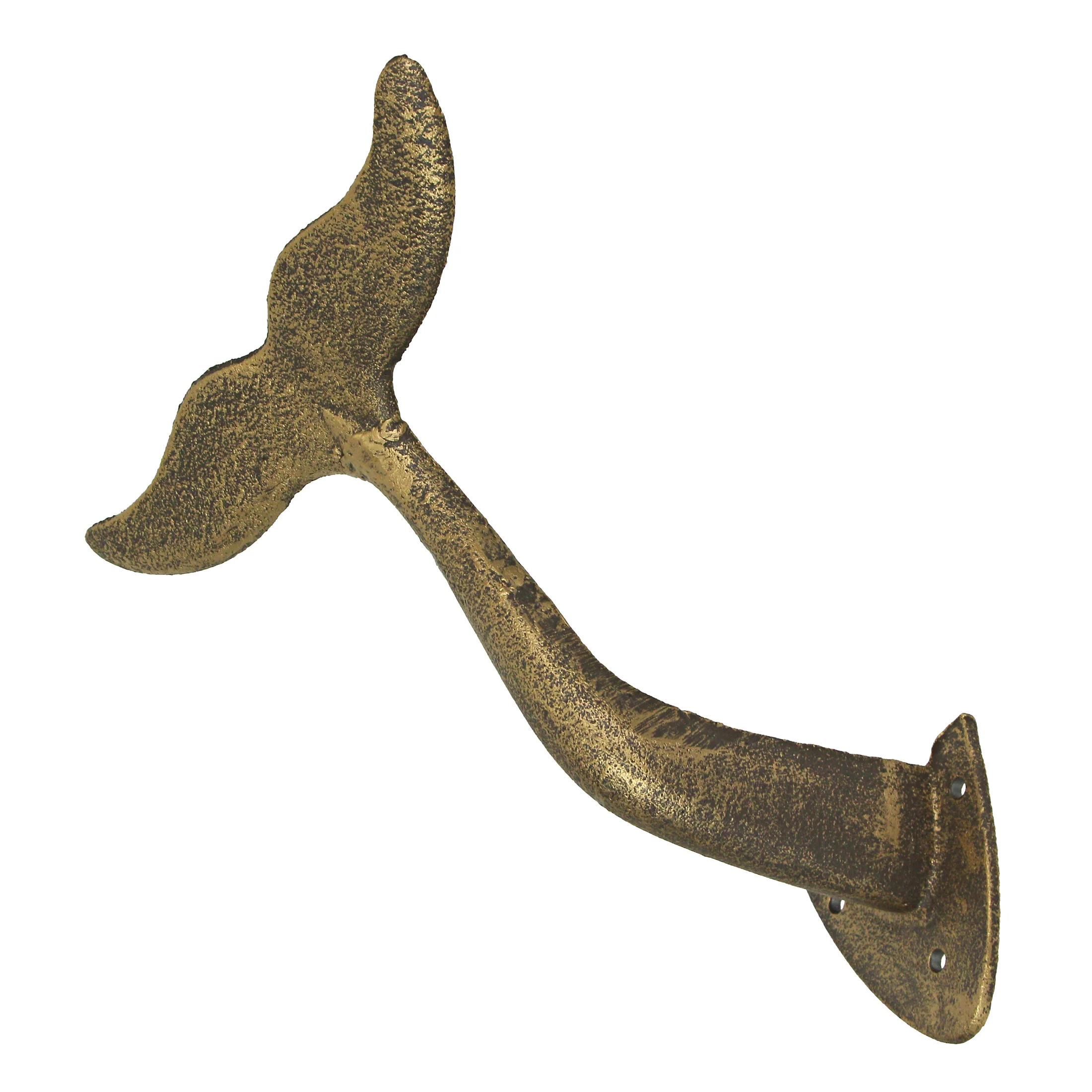 Bronze Finish Cast Iron Whale Tail Decorative Garden Hose Wall Hook Home Storage - Image 3