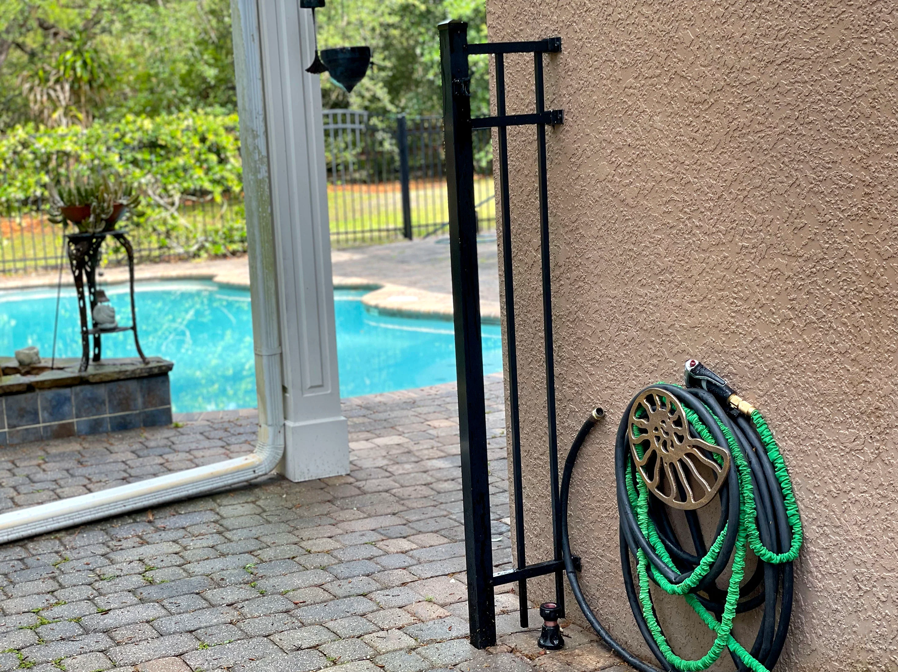 Bronze Cast Iron Nautilus Decorative Garden Hose Holder Wall Mount Storage Hanger - Image 4