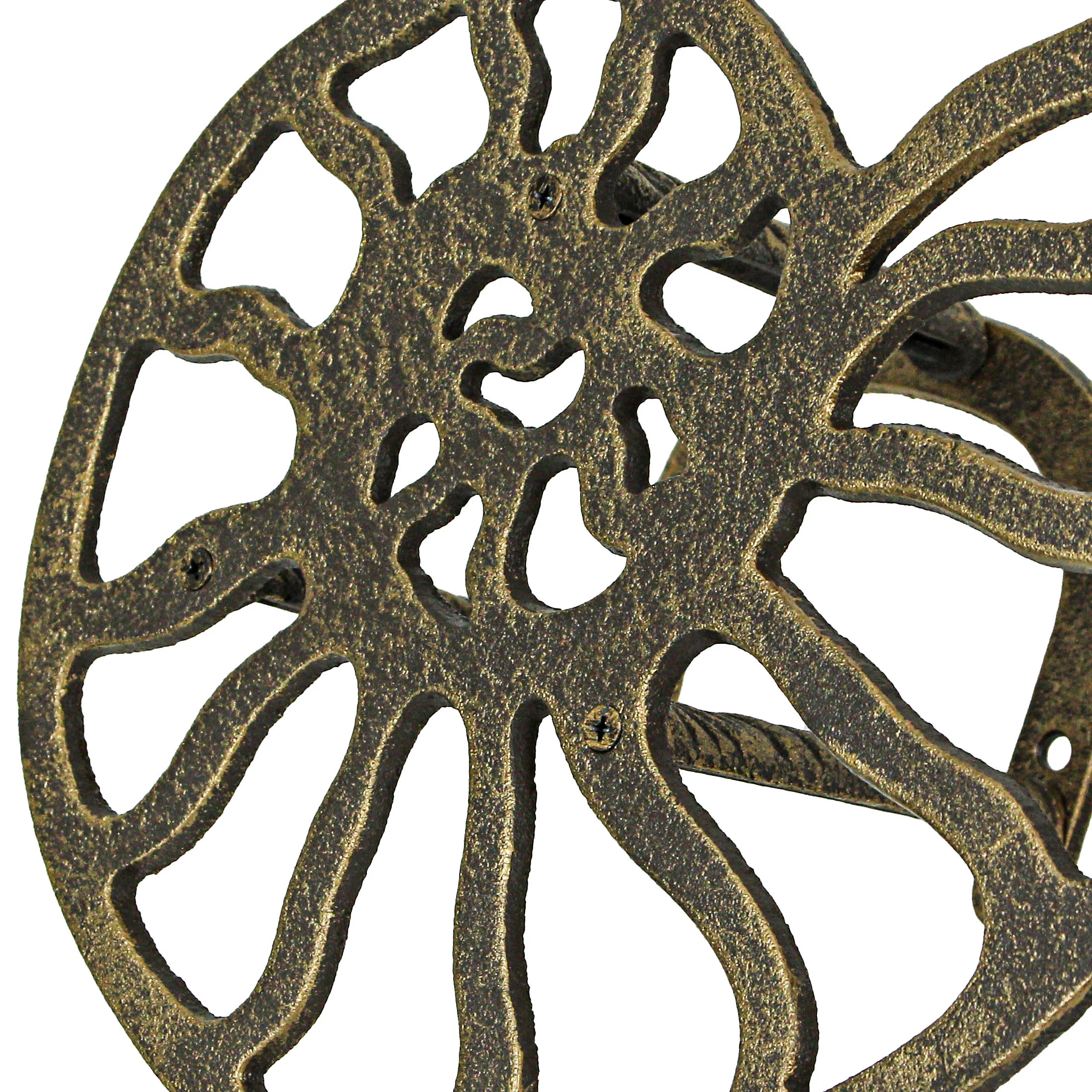Bronze Cast Iron Nautilus Decorative Garden Hose Holder Wall Mount Storage Hanger - Image 5