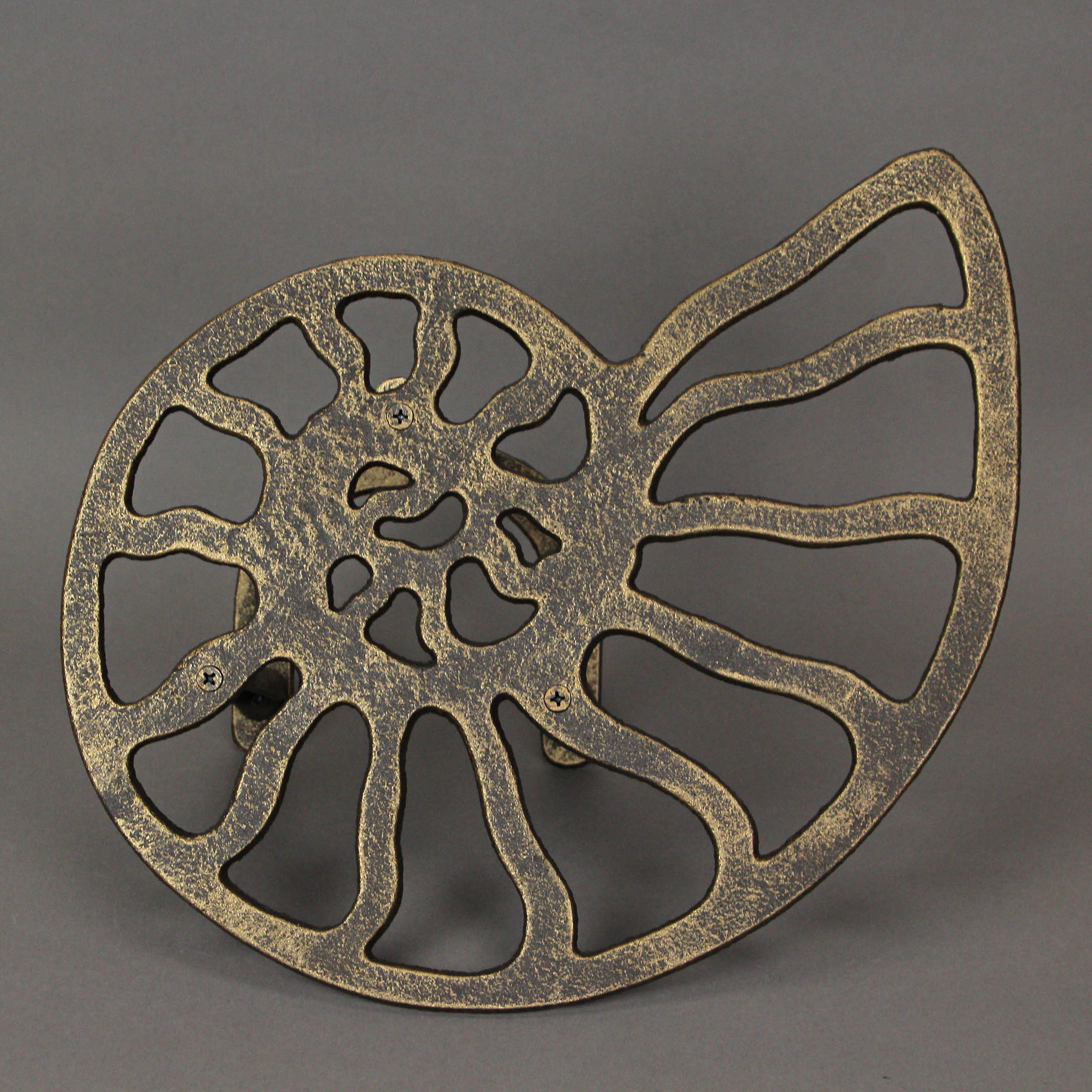 Bronze Cast Iron Nautilus Decorative Garden Hose Holder Wall Mount Storage Hanger - Image 8
