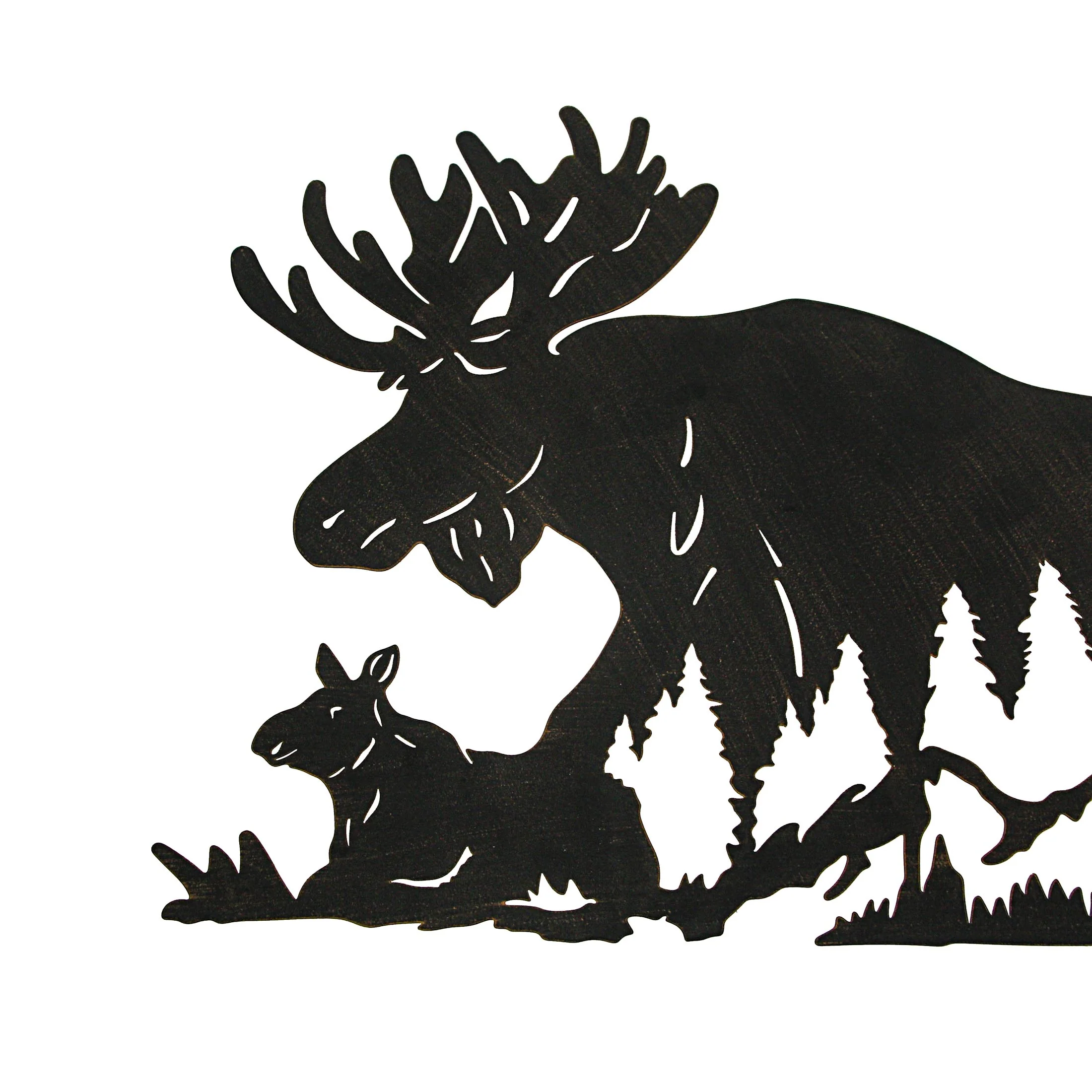 Black Laser Cut Metal Moose Family Wall Decor Rustic Cabin Home Decor Art Plaque - Image 7