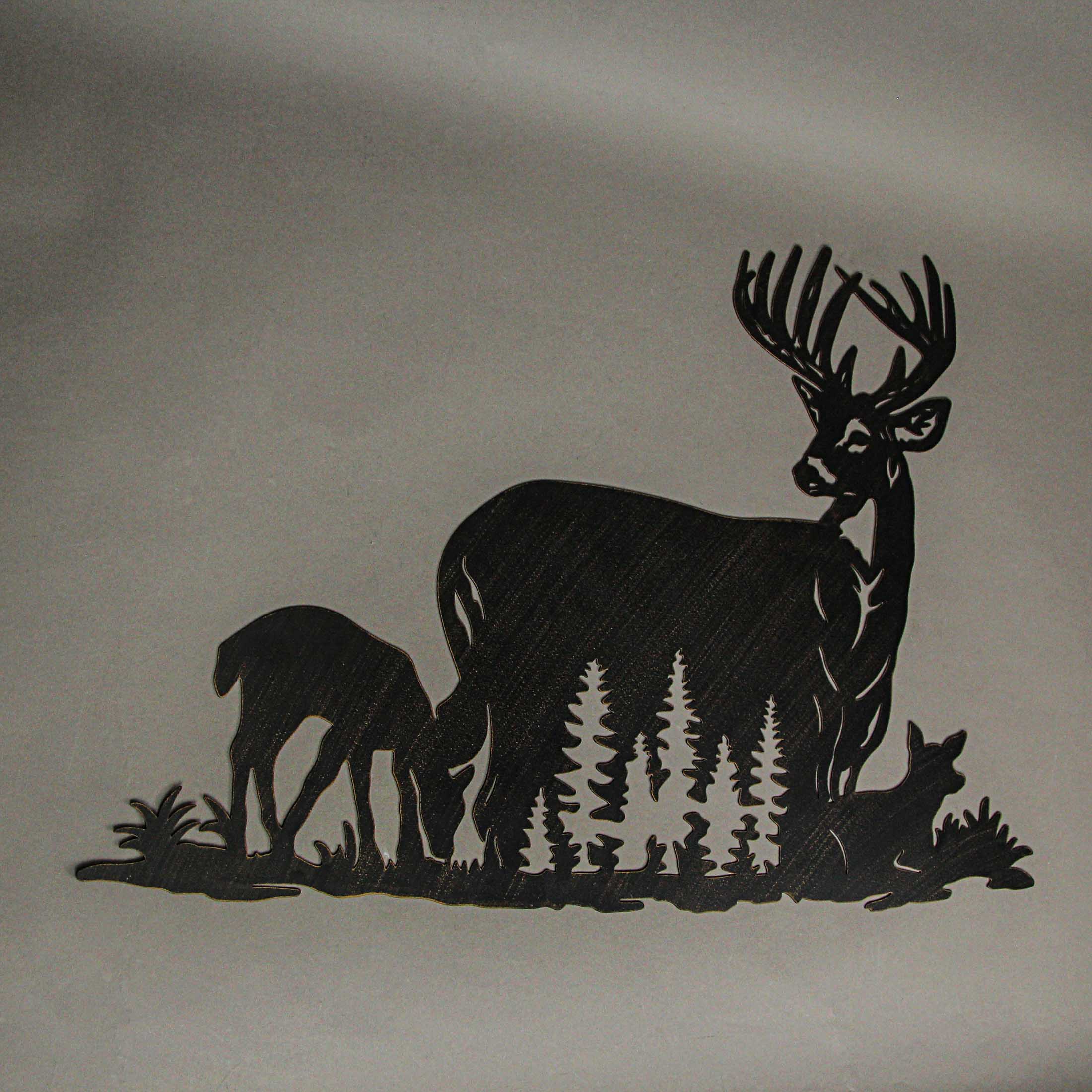 Black Laser Cut Metal Deer Family Wall Decor Rustic Cabin Home Decor Art Plaque - Image 10