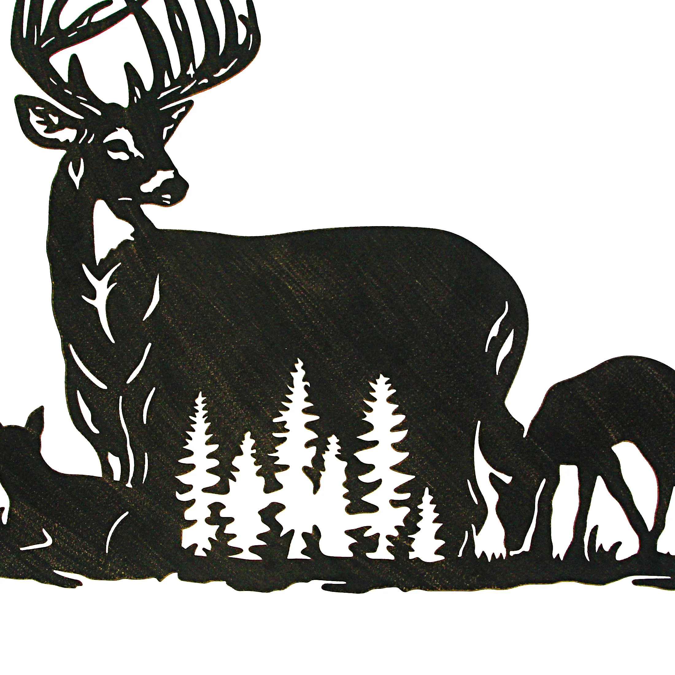 Black Laser Cut Metal Deer Family Wall Decor Rustic Cabin Home Decor Art Plaque - Image 3