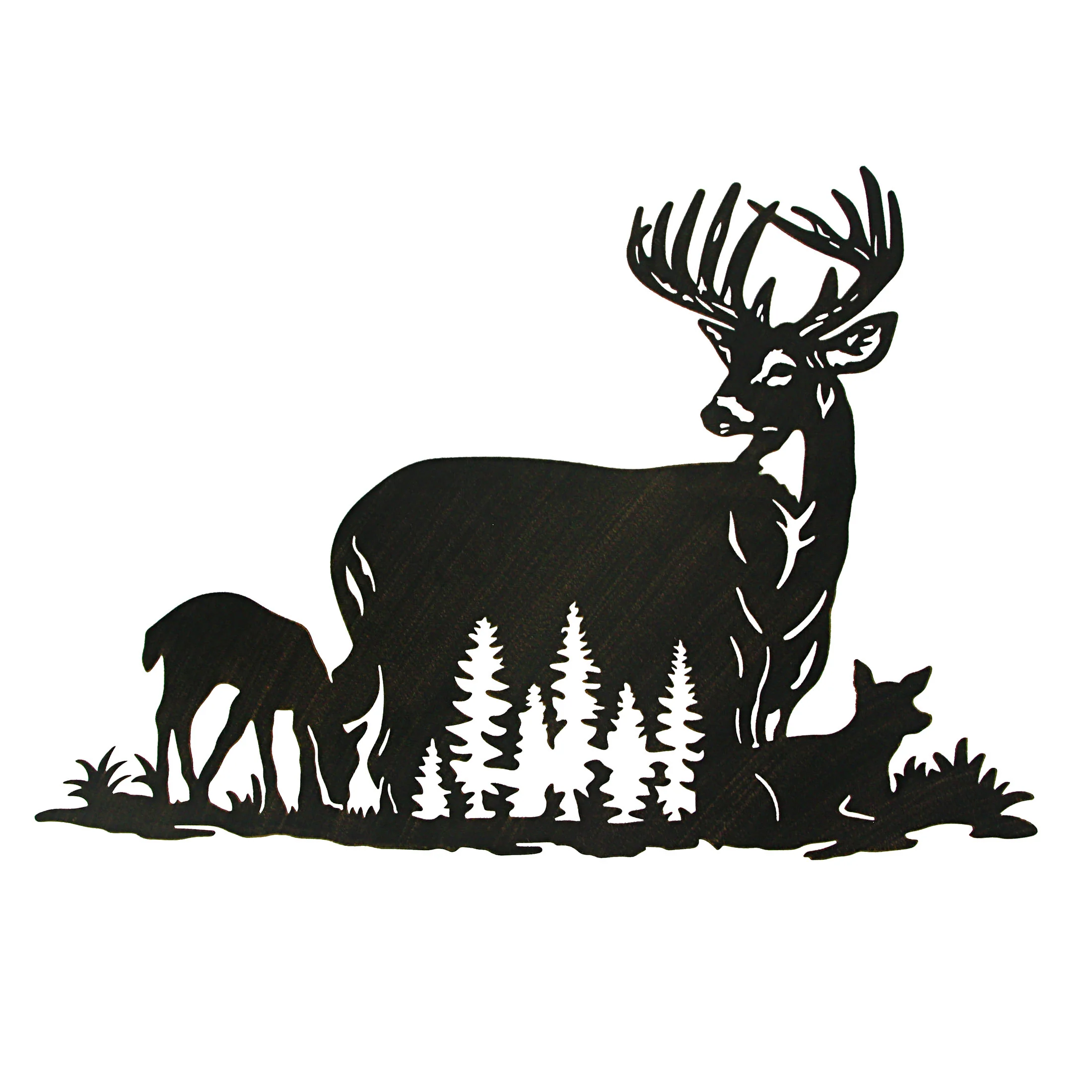 Black Laser Cut Metal Deer Family Wall Decor Rustic Cabin Home Decor Art Plaque - Image 6