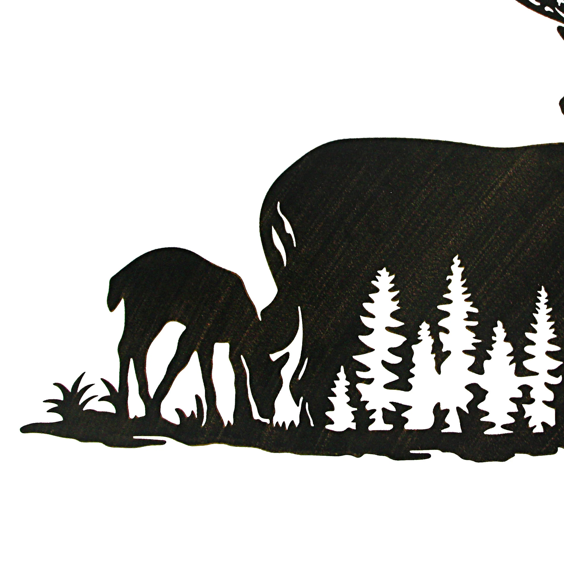 Black Laser Cut Metal Deer Family Wall Decor Rustic Cabin Home Decor Art Plaque - Image 7