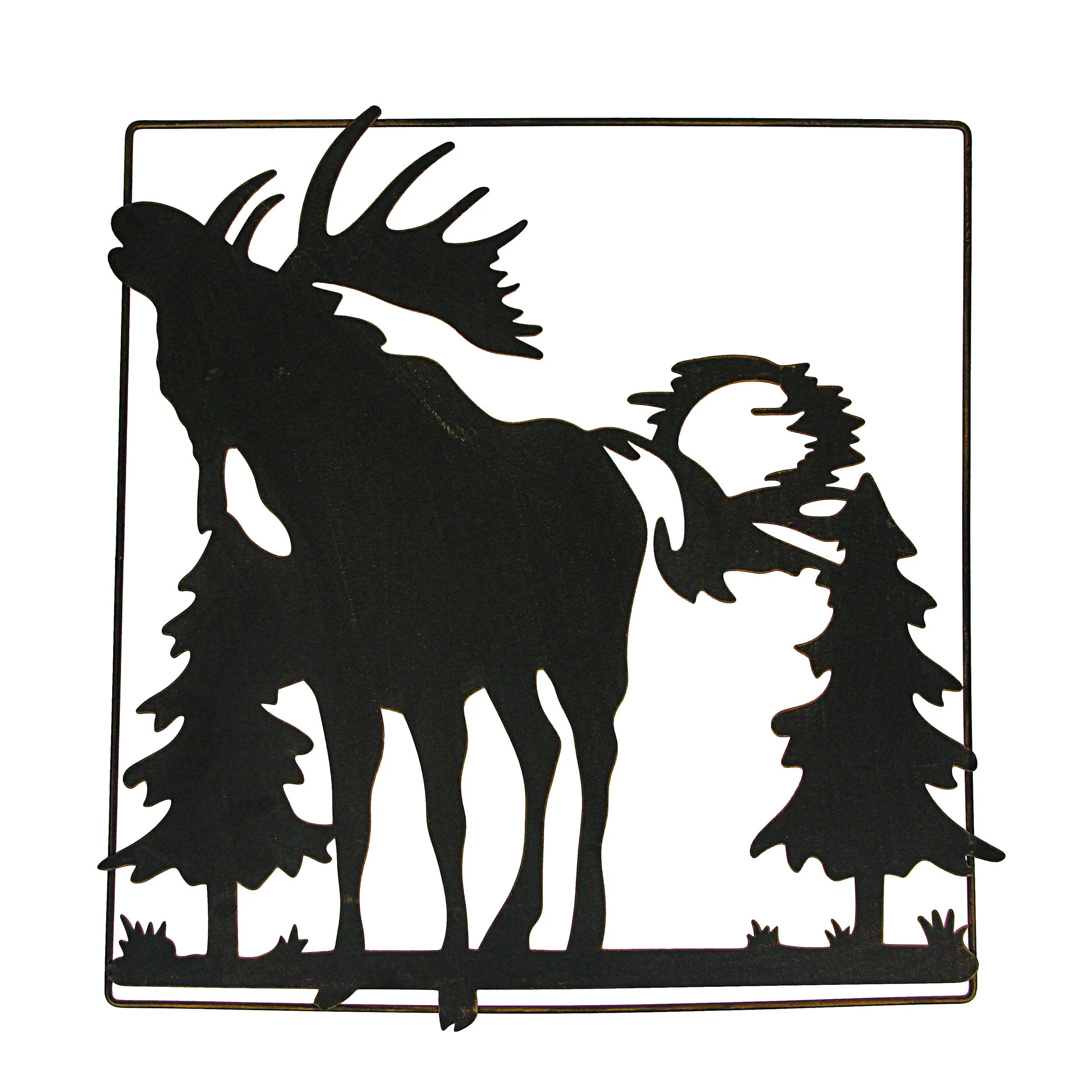 Set of 2 Laser-Cut Black Metal 18 Inch Moose Wall Hangings Rustic Cabin Lodge Decor Art - Image 3