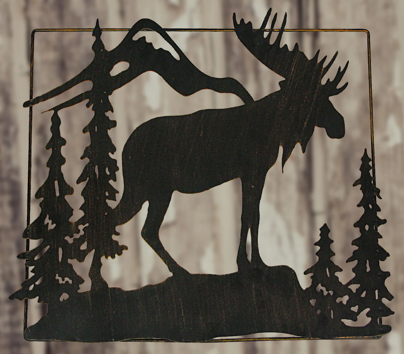 Set of 2 Laser-Cut Black Metal 18 Inch Moose Wall Hangings Rustic Cabin Lodge Decor Art - Image 5