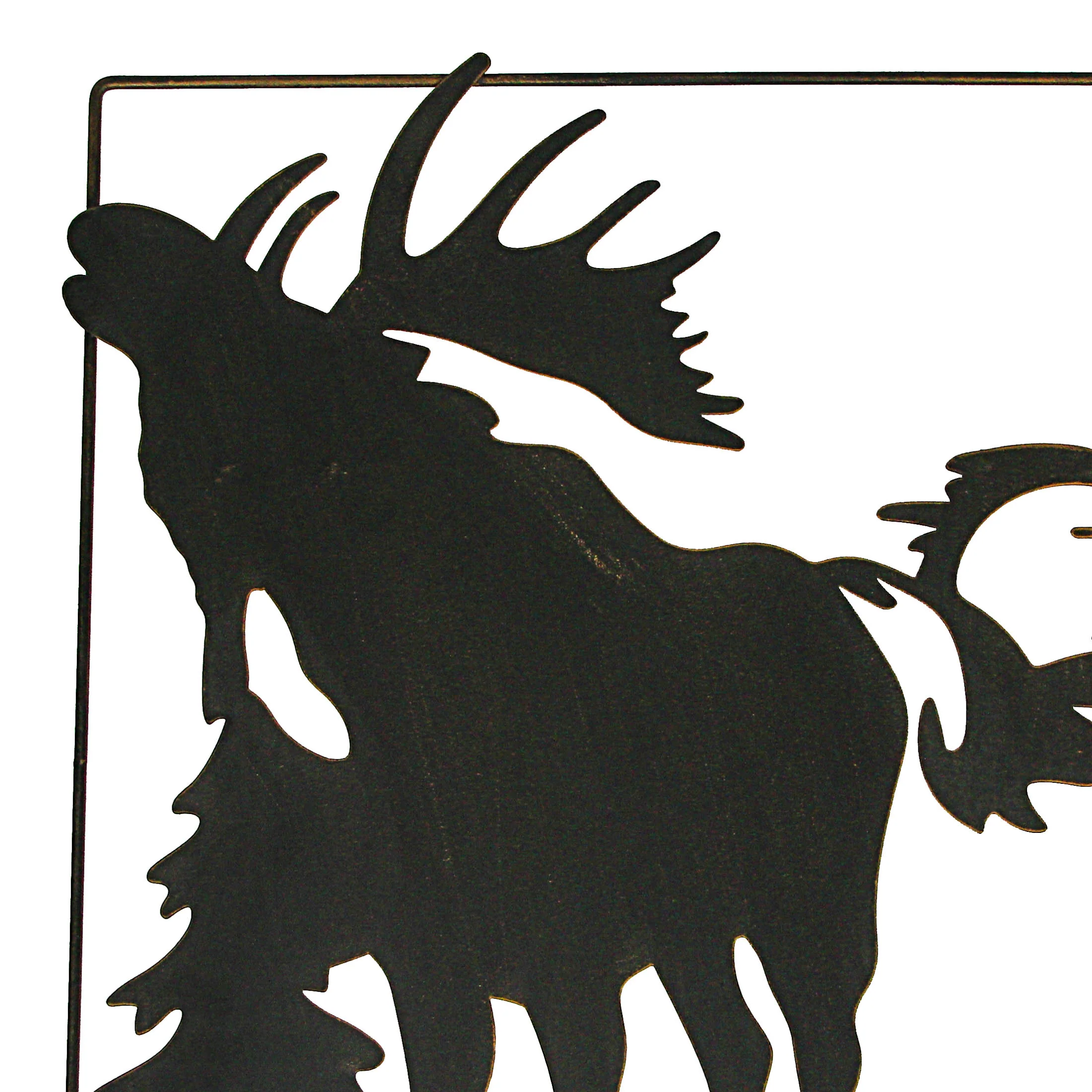 Set of 2 Laser-Cut Black Metal 18 Inch Moose Wall Hangings Rustic Cabin Lodge Decor Art - Image 6