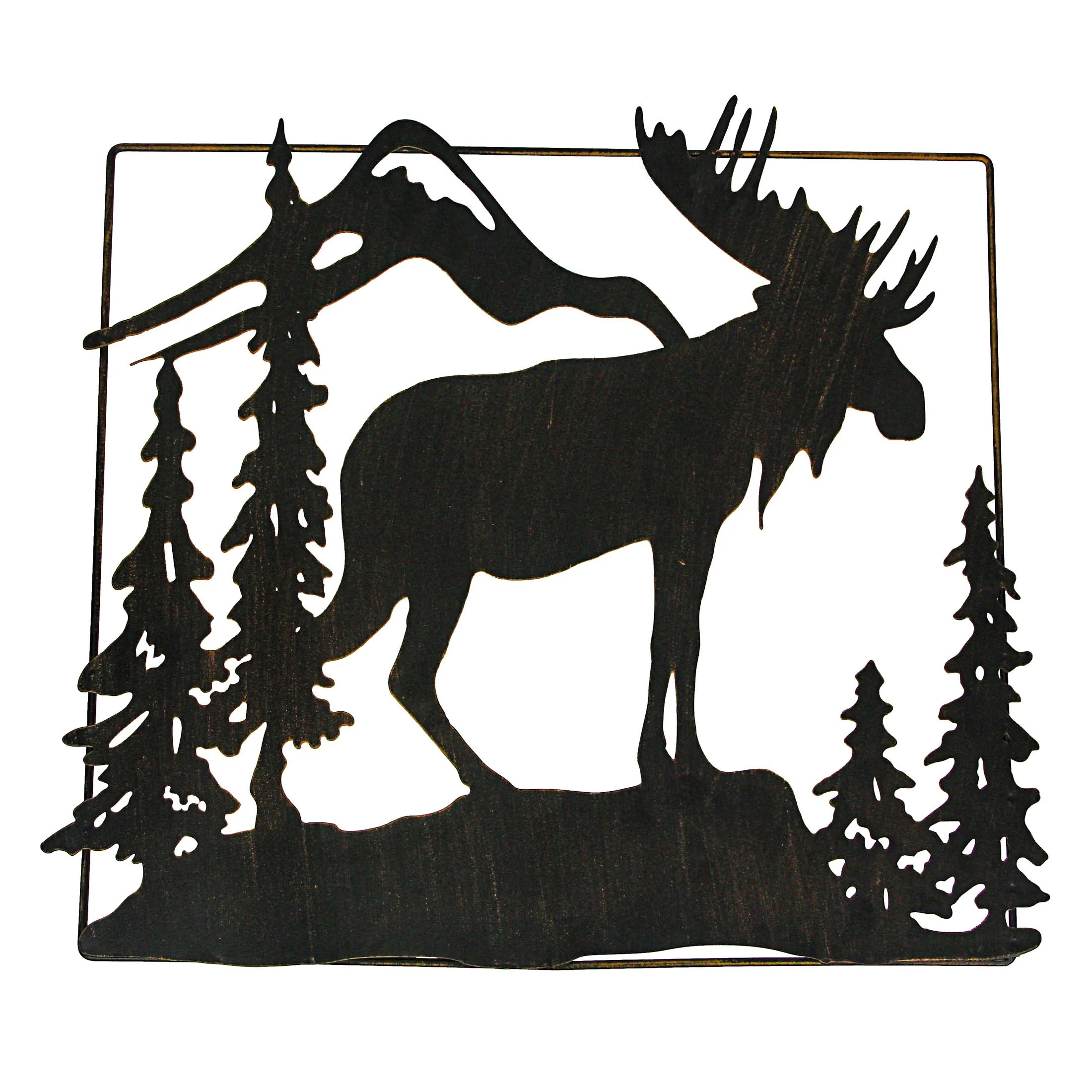 Set of 2 Laser-Cut Black Metal 18 Inch Moose Wall Hangings Rustic Cabin Lodge Decor Art - Image 7