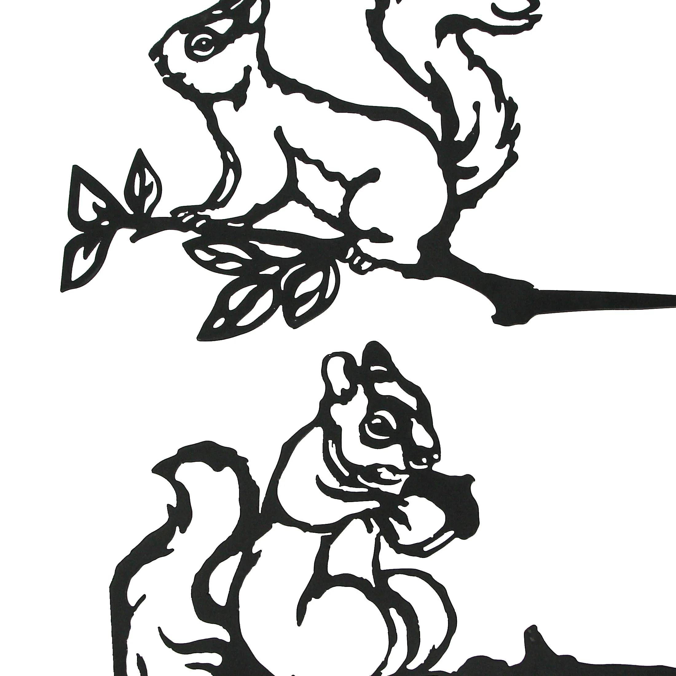 Set of 2 Black Metal 11 Inch Squirrel Tree Stakes Outdoor Yard Art Home Garden Fence Decor - Image 3