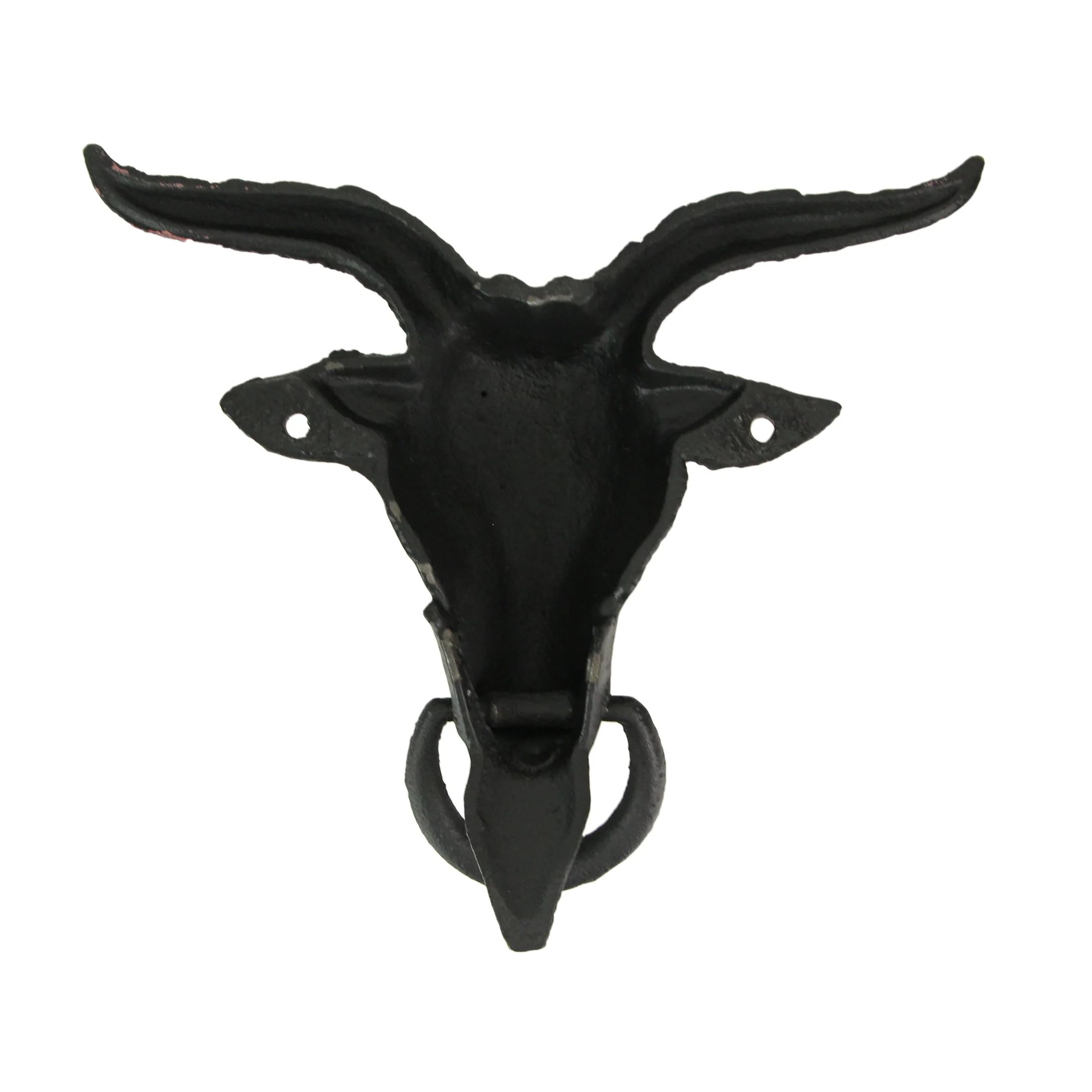 Black Enamel Cast Iron Baphomet Decorative Door Knocker Home Entrance Decor - Image 3