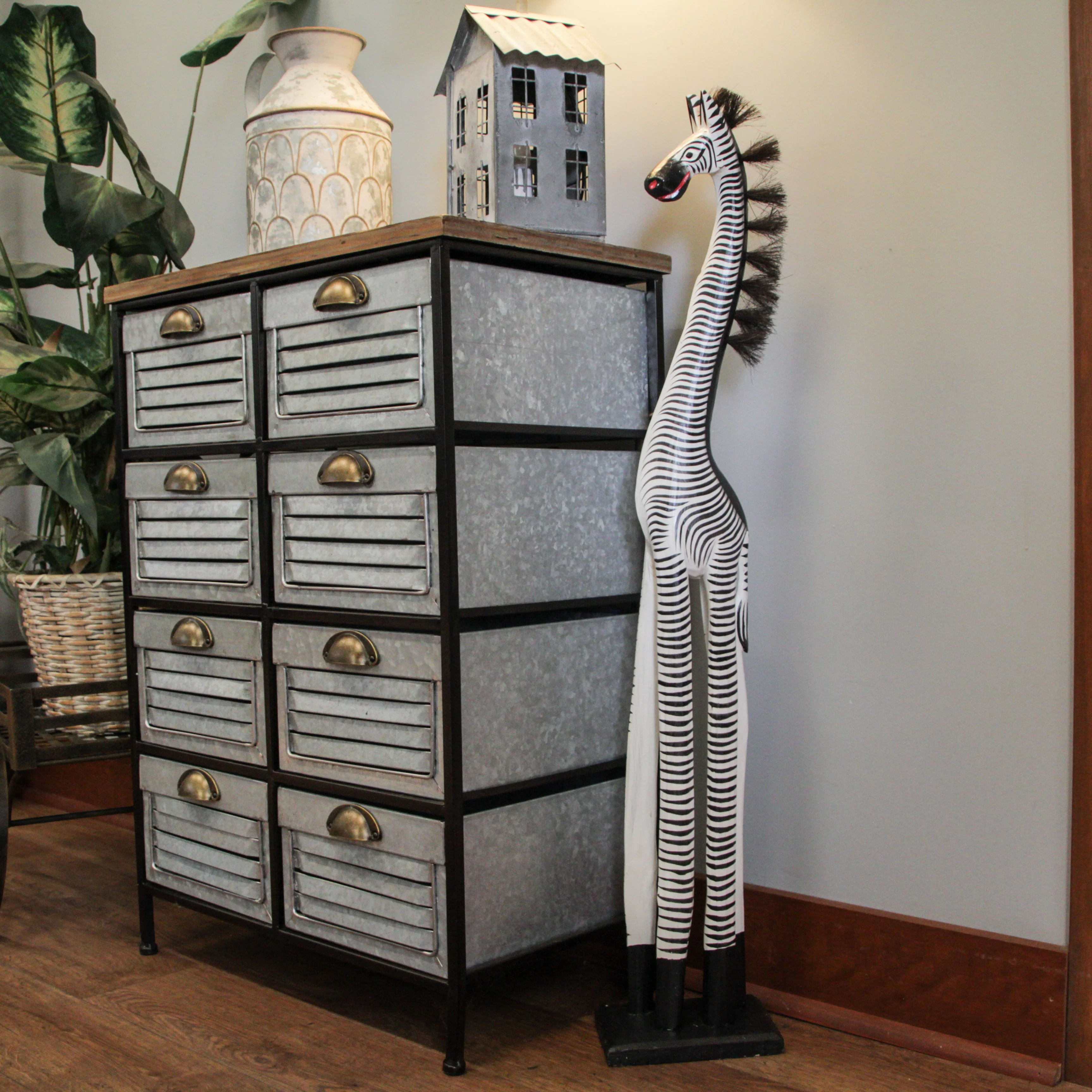 36-Inch Hand-Carved Wooden African Statues - Exquisite Zebra and Giraffe Sculptures - Indigenous Indonesia Art Decor - Elegant Home Figurines Set - Image 20