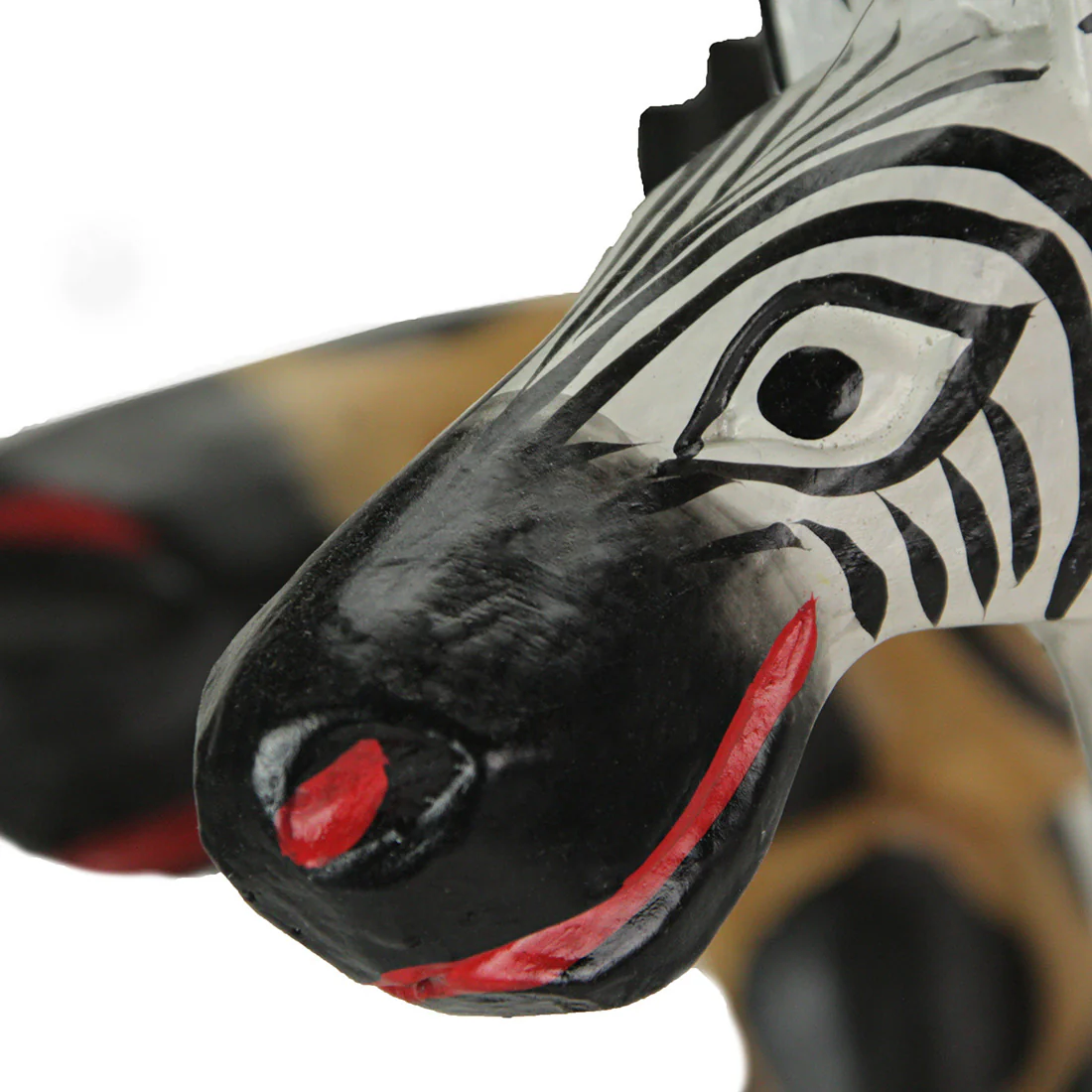 36-Inch Hand-Carved Wooden African Statues - Exquisite Zebra and Giraffe Sculptures - Indigenous Indonesia Art Decor - Elegant Home Figurines Set - Image 28