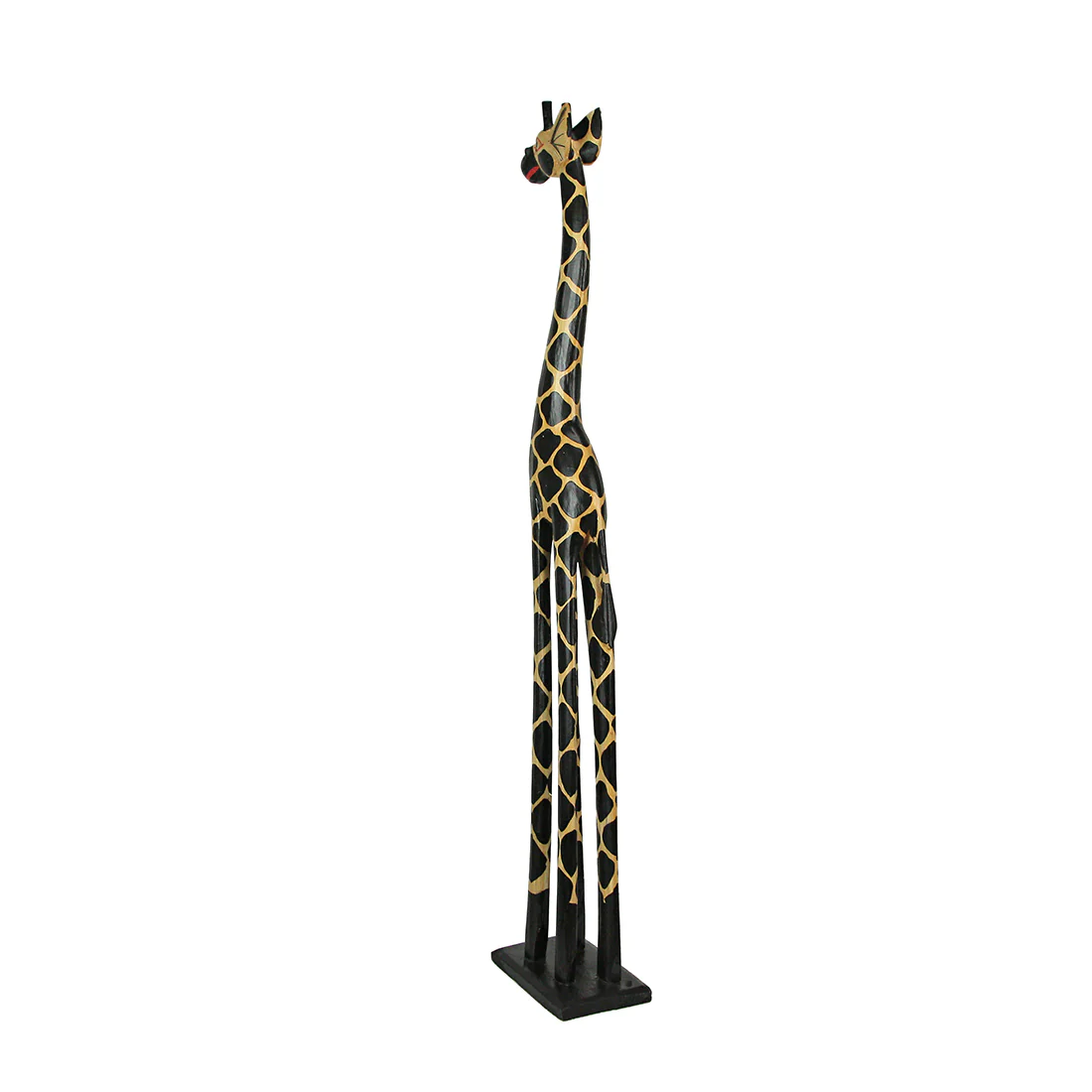 36-Inch Hand-Carved Wooden African Statues - Exquisite Zebra and Giraffe Sculptures - Indigenous Indonesia Art Decor - Elegant Home Figurines Set - Image 7